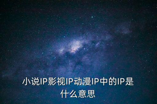 小說IP影視IP動漫IP中的IP是什么意思