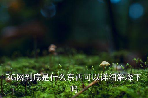 3G網(wǎng)到底是什么東西可以詳細(xì)解釋下嗎