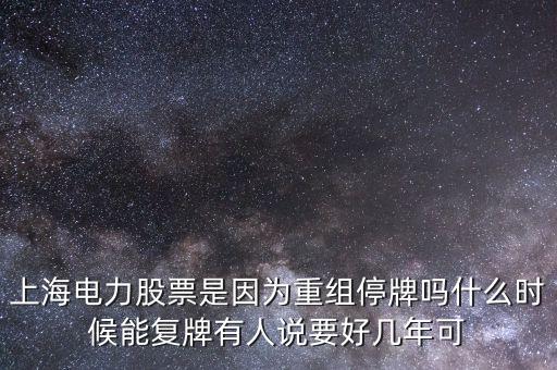 上海電氣什么時(shí)候重組，上海電力股票是因?yàn)橹亟M停牌嗎什么時(shí)候能復(fù)牌有人說(shuō)要好幾年可