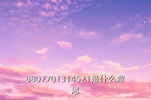 8807701314521是什么意思