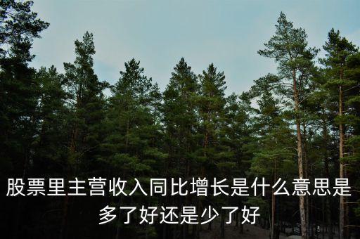 股票里主營(yíng)收入同比增長(zhǎng)是什么意思是多了好還是少了好