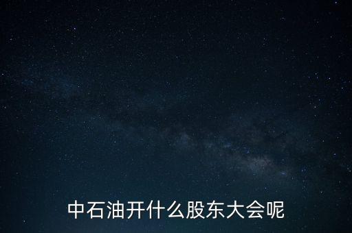 中石油開什么股東大會呢