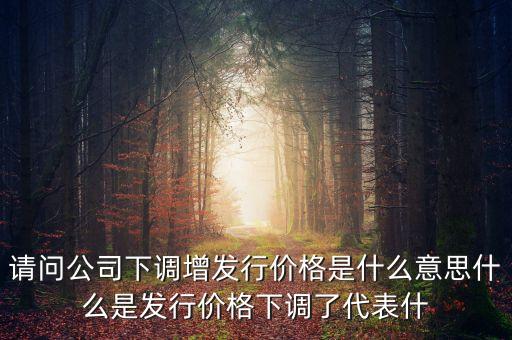 請問公司下調(diào)增發(fā)行價(jià)格是什么意思什么是發(fā)行價(jià)格下調(diào)了代表什