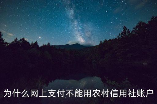 為什么網(wǎng)上支付不能用農村信用社賬戶