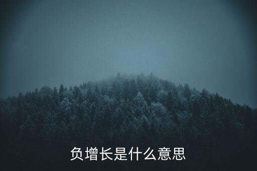 負(fù)增長是什么意思