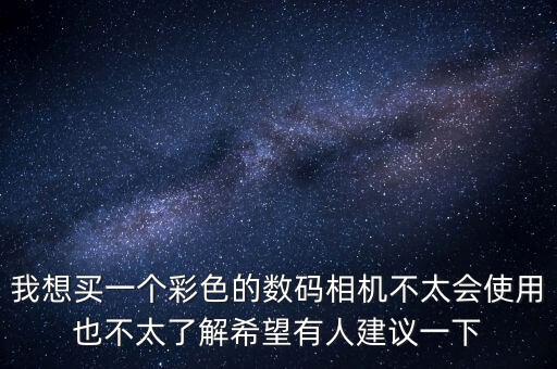 我想買一個彩色的數(shù)碼相機(jī)不太會使用也不太了解希望有人建議一下