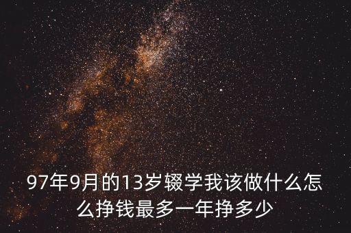 97年9月的13歲輟學(xué)我該做什么怎么掙錢最多一年掙多少