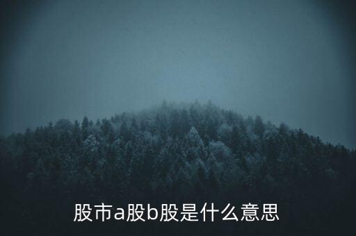 股市a股b股是什么意思