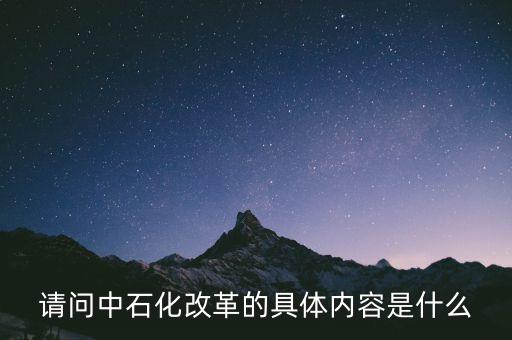 請(qǐng)問(wèn)中石化改革的具體內(nèi)容是什么