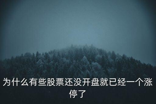 為什么有些股票還沒(méi)開(kāi)盤(pán)就已經(jīng)一個(gè)漲停了