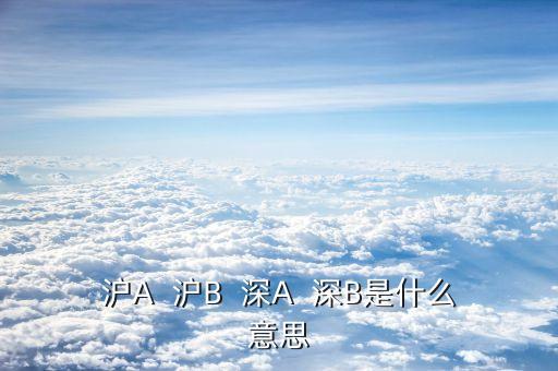 滬A  滬B  深A(yù)  深B是什么意思