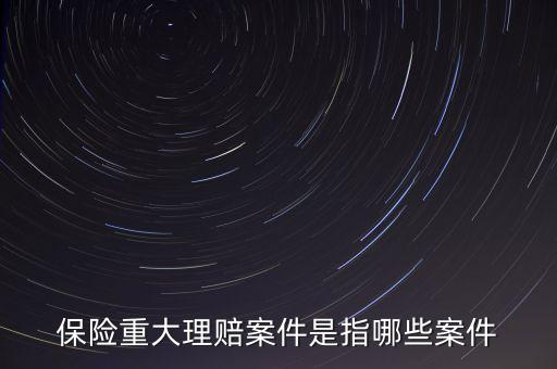 保險(xiǎn)重大理賠案件是指哪些案件