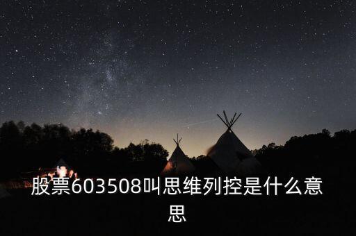 思維列控是什么公司，股票603508叫思維列控是什么意思