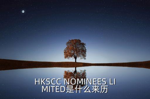 HKSCC NOMINEES LIMITED是什么來(lái)歷