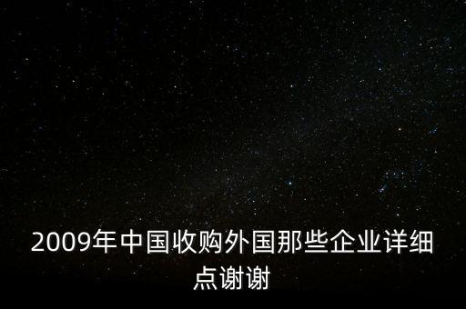 2009年中國收購外國那些企業(yè)詳細點謝謝