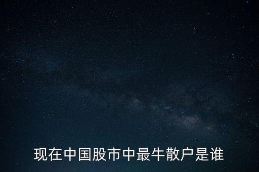 現(xiàn)在中國股市中最牛散戶是誰