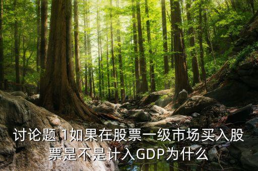 討論題 1如果在股票一級市場買入股票是不是計入GDP為什么