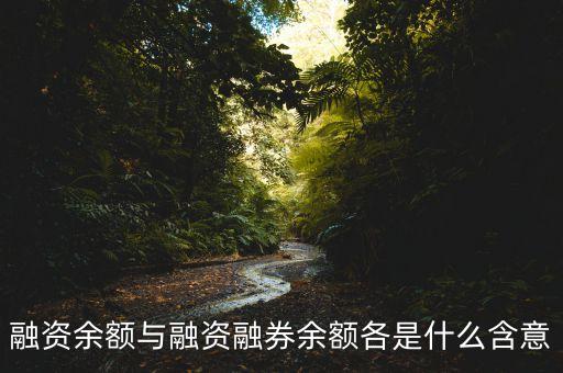 融資余額與融資融券余額各是什么含意