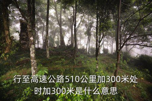 行至高速公路510公里加300米處時(shí)加300米是什么意思