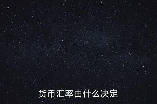 貨幣匯率由什么決定