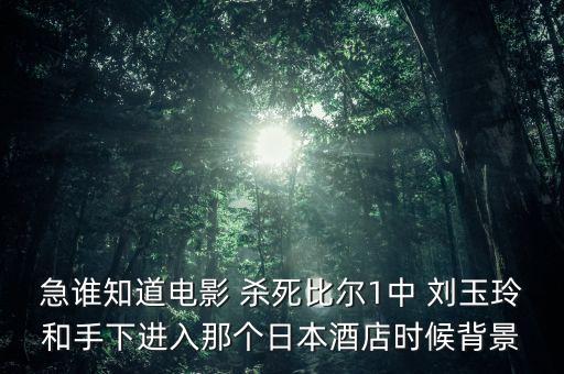 急誰知道電影 殺死比爾1中 劉玉玲和手下進(jìn)入那個(gè)日本酒店時(shí)候背景