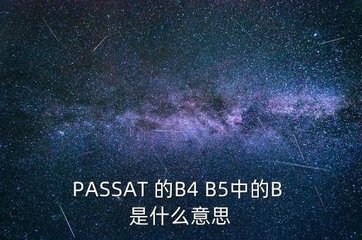 PASSAT 的B4 B5中的B 是什么意思