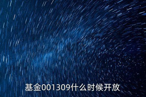 000239什么時(shí)候開(kāi)放，基金001309什么時(shí)候開(kāi)放