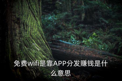 免費(fèi)wifi是靠APP分發(fā)賺錢(qián)是什么意思