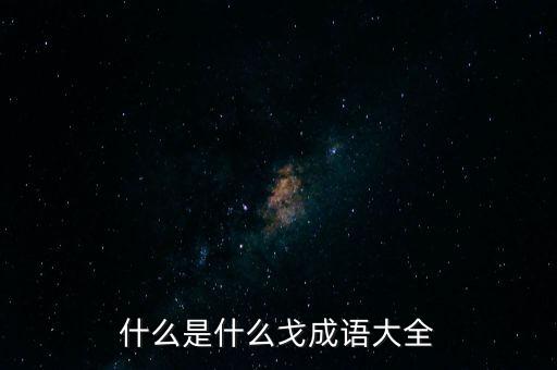 什么是什么戈成語大全