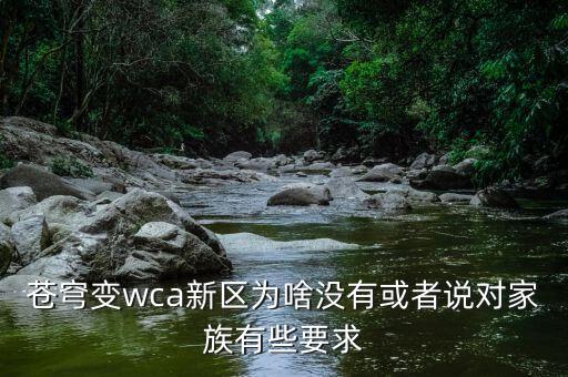 蒼穹變wca新區(qū)為啥沒有或者說對家族有些要求