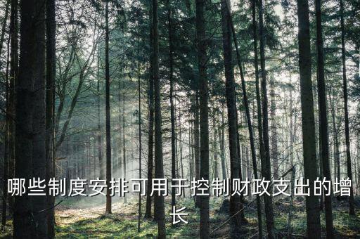 哪些制度安排可用于控制財(cái)政支出的增長(zhǎng)