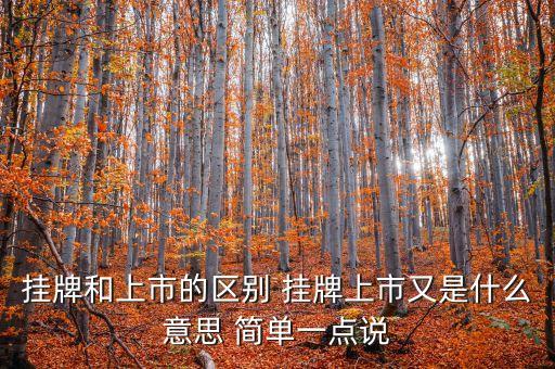 掛牌和上市的區(qū)別 掛牌上市又是什么意思 簡單一點說