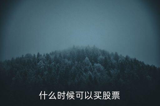 什么時(shí)候可以買(mǎi)股票