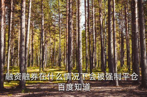 融資融券在什么情況下會(huì)被強(qiáng)制平倉(cāng)  百度知道