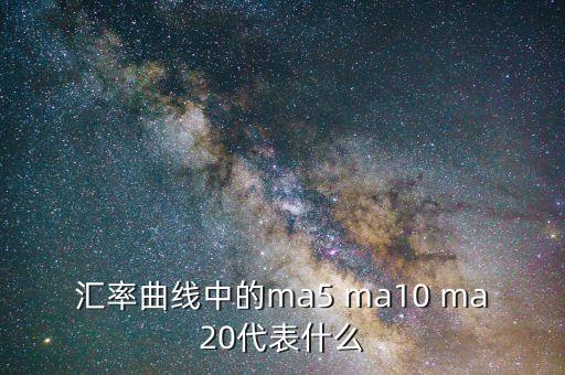 匯率曲線中的ma5 ma10 ma20代表什么