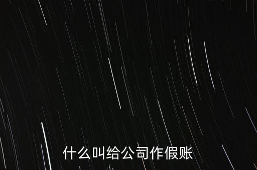 什么叫給公司作假賬