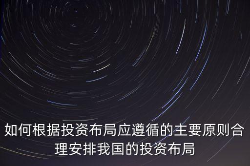 如何根據(jù)投資布局應(yīng)遵循的主要原則合理安排我國(guó)的投資布局