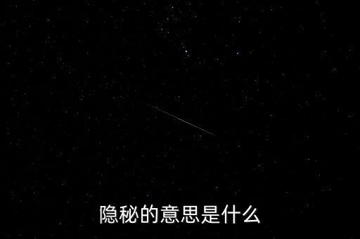 隱秘的意思是什么