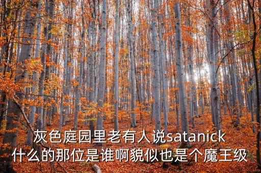 灰色庭園里老有人說satanick什么的那位是誰啊貌似也是個(gè)魔王級(jí)