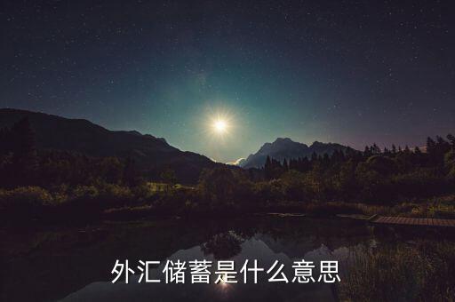 外匯儲(chǔ)蓄是什么意思