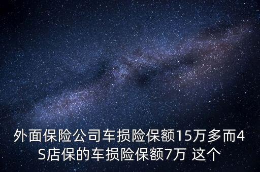 車損險保額什么意思，外面保險公司車損險保額15萬多而4S店保的車損險保額7萬 這個