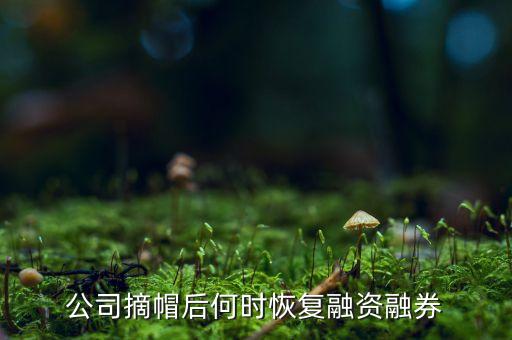 公司摘帽后何時恢復(fù)融資融券