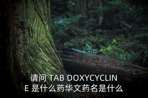 安佰諾是什么藥，請問 TAB DOXYCYCLINE 是什么藥華文藥名是什么