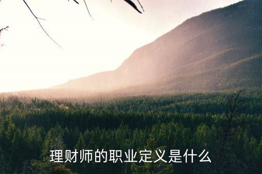 理財(cái)師的職業(yè)定義是什么