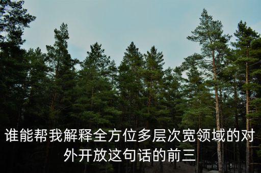 誰能幫我解釋全方位多層次寬領(lǐng)域的對外開放這句話的前三