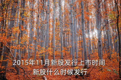 2015年11月新股發(fā)行上市時(shí)間 新股什么時(shí)候發(fā)行