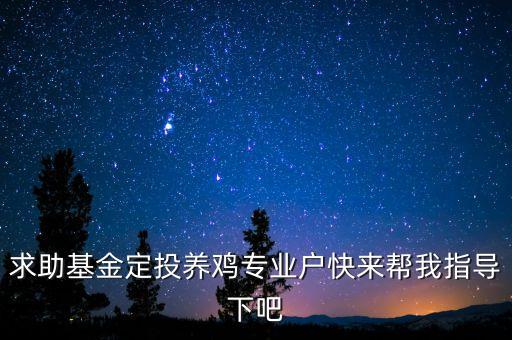 求助基金定投養(yǎng)雞專業(yè)戶快來(lái)幫我指導(dǎo)下吧