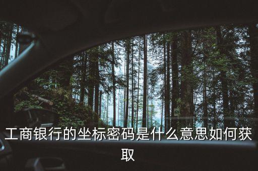 工商銀行的坐標密碼是什么意思如何獲取