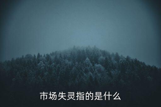 什么是市場失靈，什么是市場失靈哪些情況會導致市場失靈