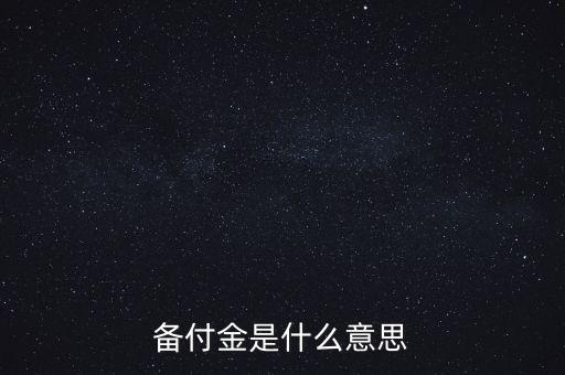 備付金是什么意思